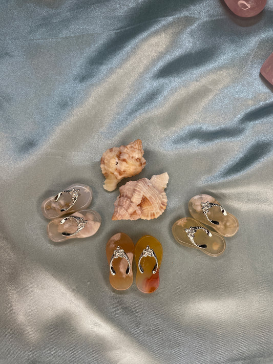 Flower Agate Flip Flops