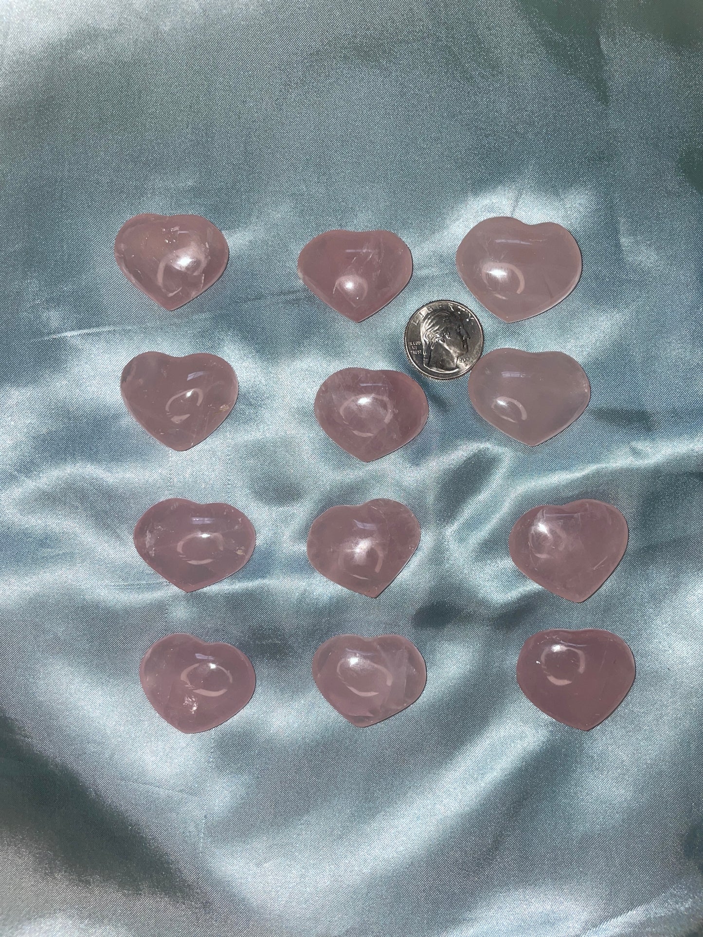 Small Rose Quartz Hearts