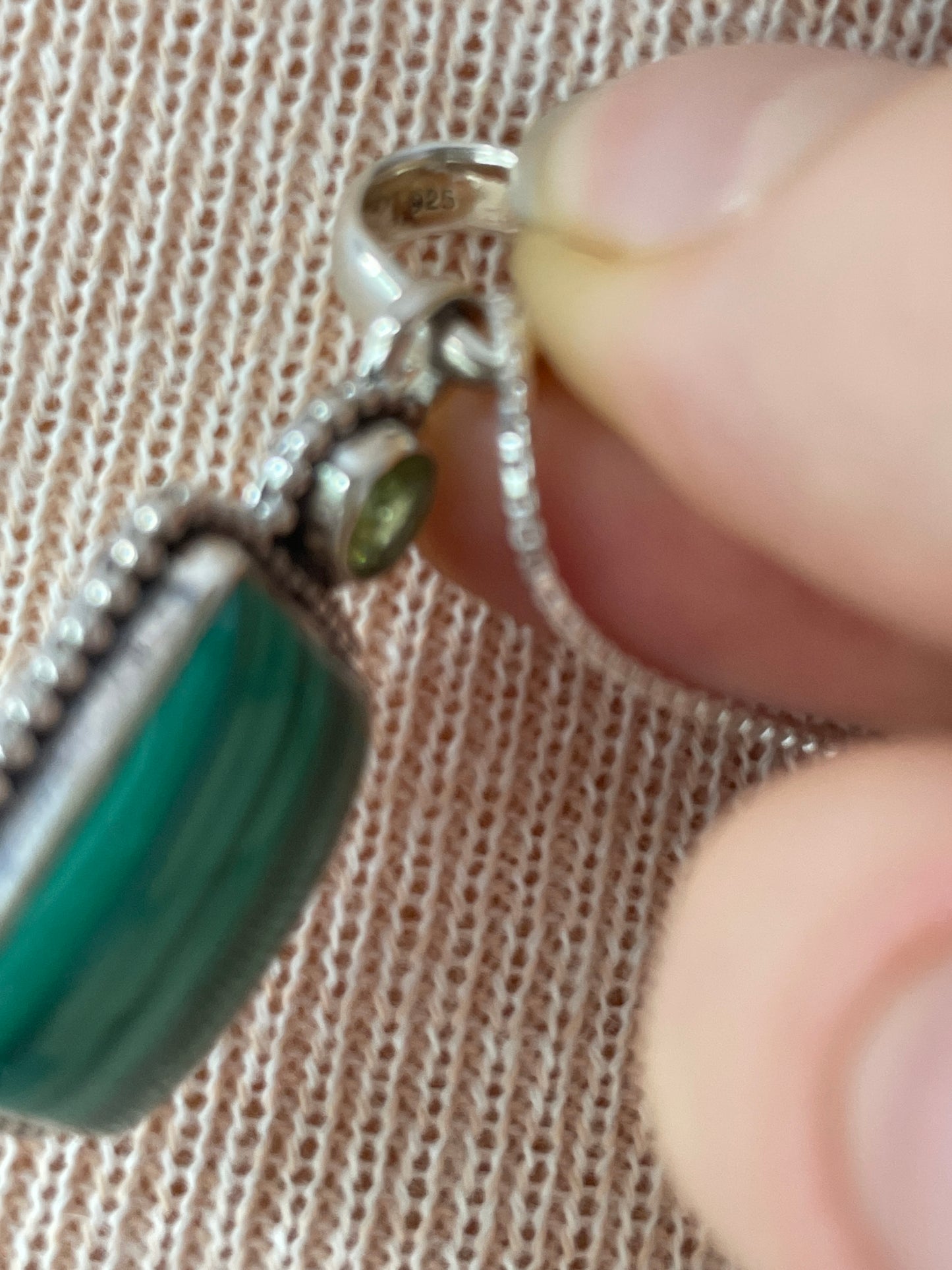 Malachite and Peridot Square Necklace