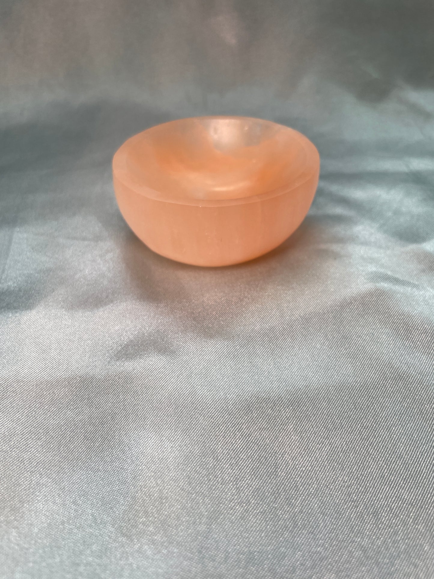 Peach Selenite small bowls