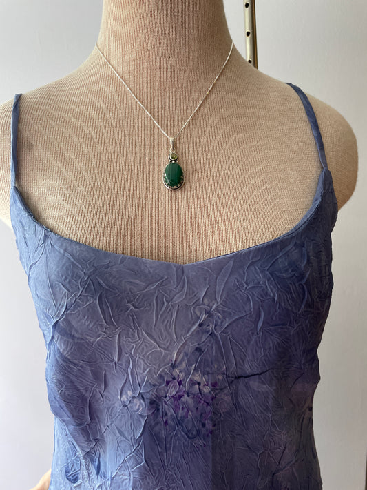 Malachite and Peridot Silver Necklace